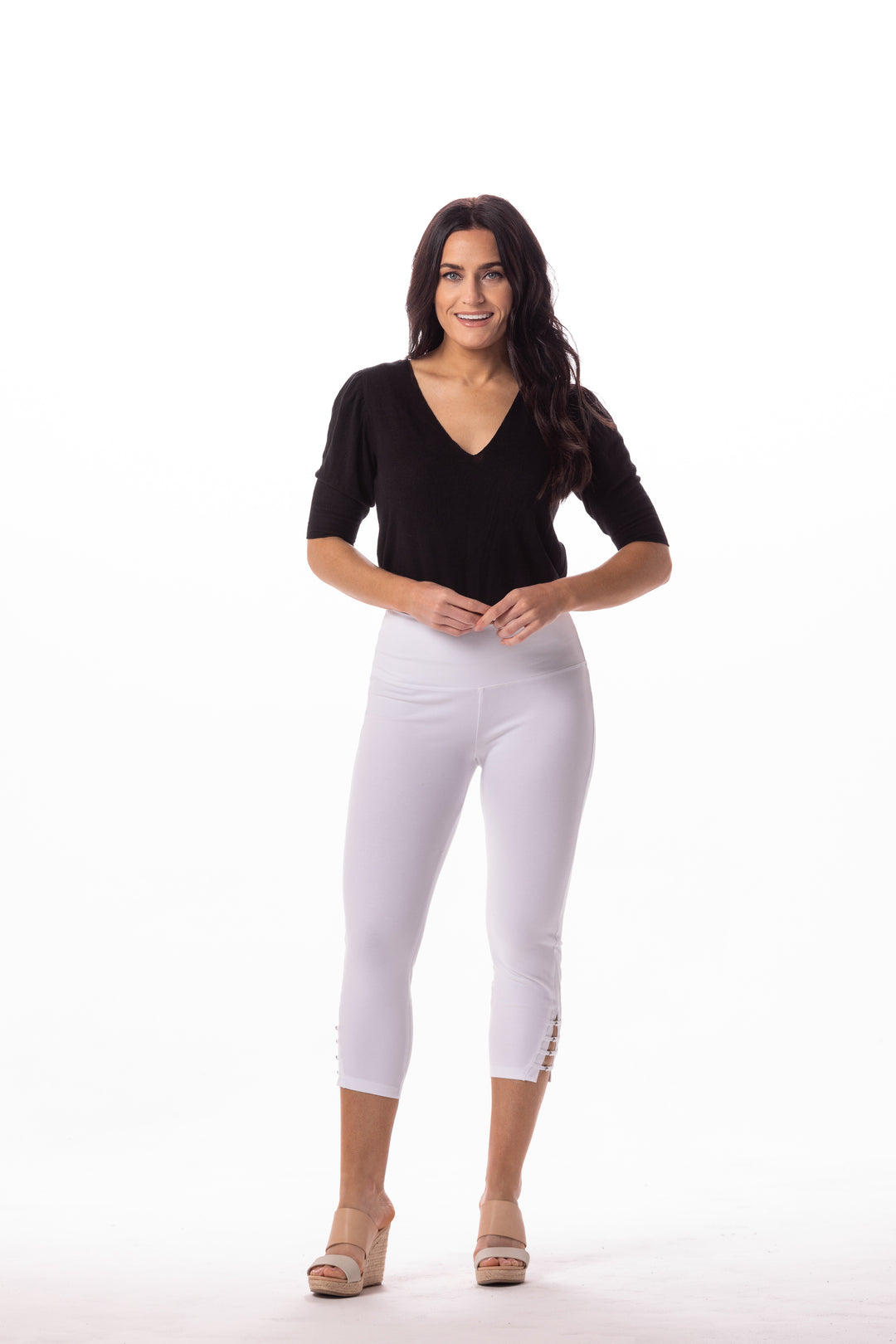 Teri Lattice Bead Hem Capri - INTROclothing