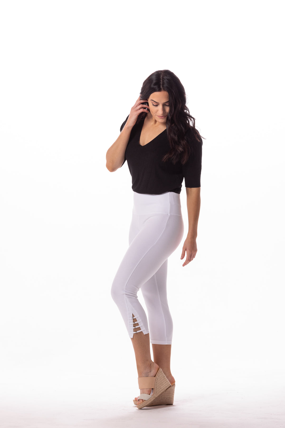 Teri Lattice Bead Hem Capri - INTROclothing