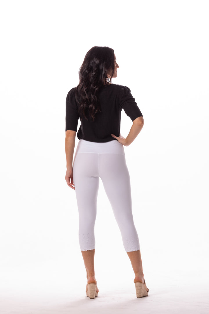 Teri Embroidered Hem Capri - INTROclothing