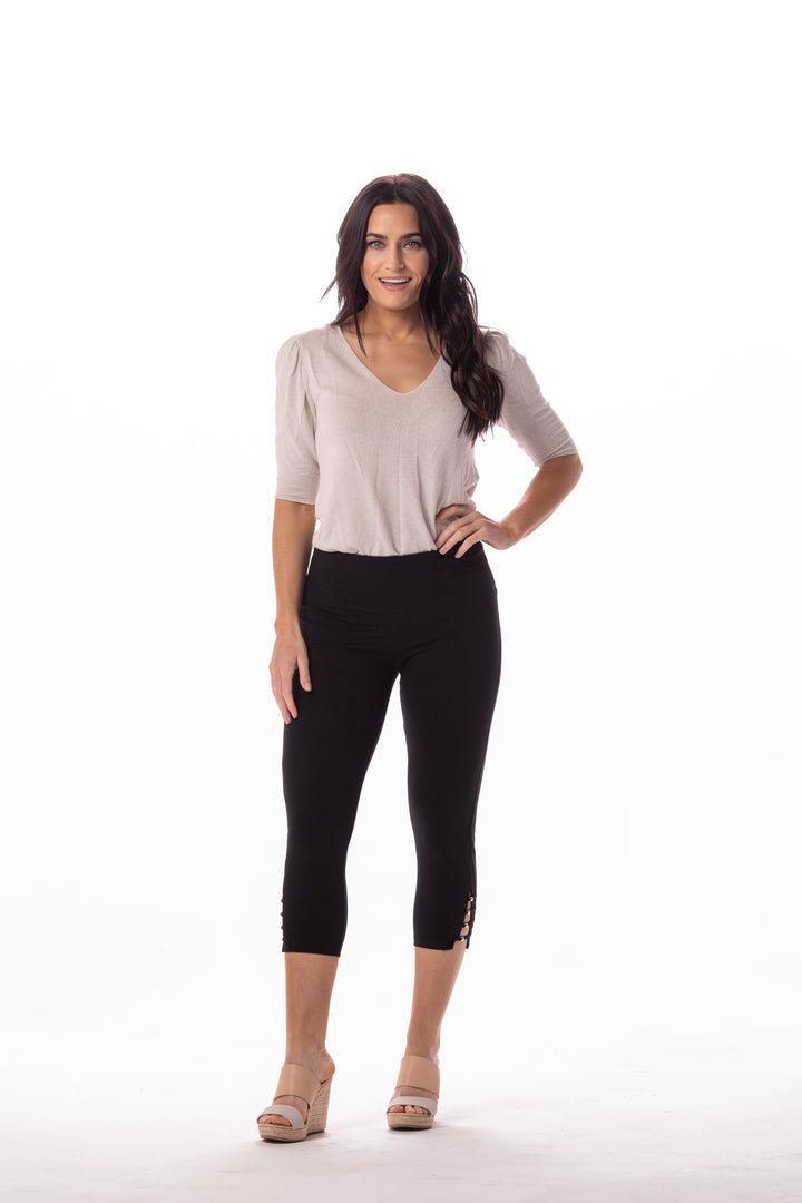 Teri Lattice Bead Hem Capri - INTROclothing