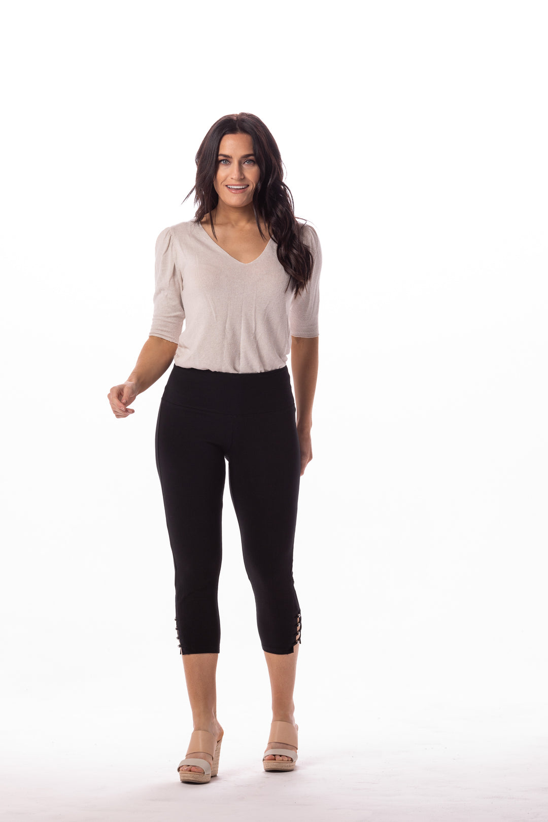 Teri Lattice Bead Hem Capri - INTROclothing