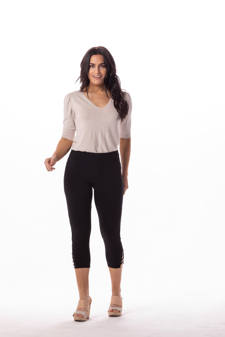 Teri Lattice Bead Hem Capri - INTROclothing