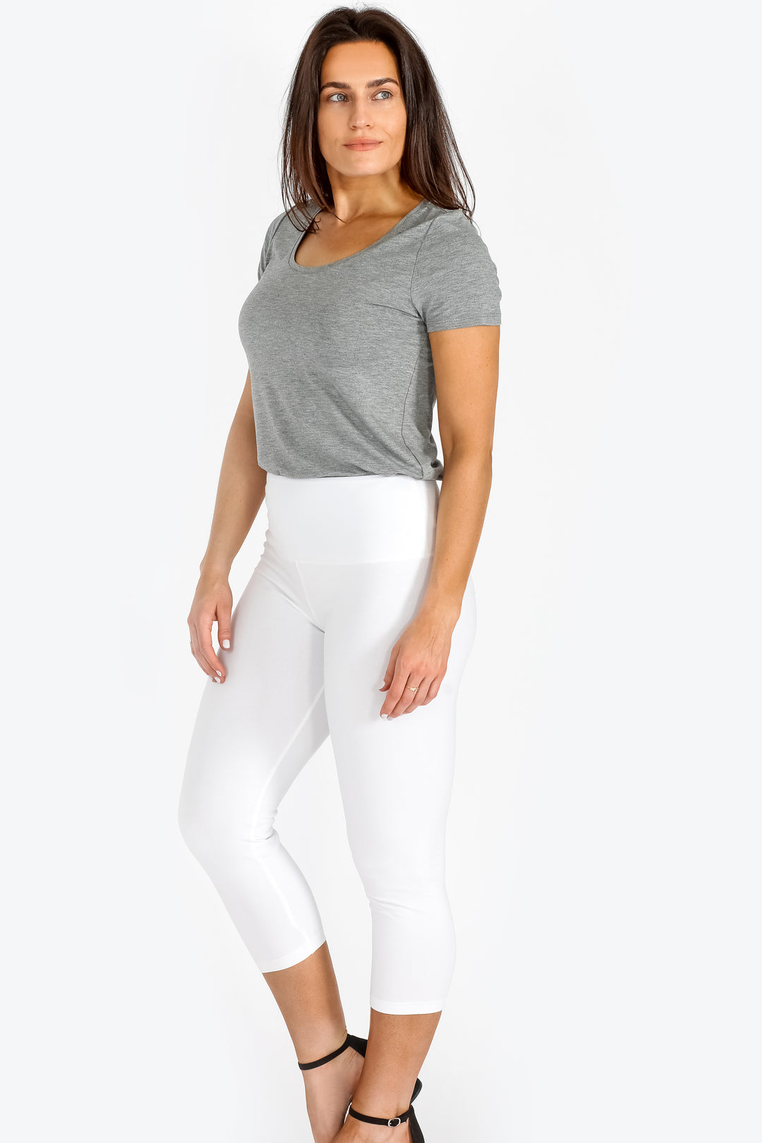 INTRO. Tummy Control High Waist Pull-On Capri Length Cotton