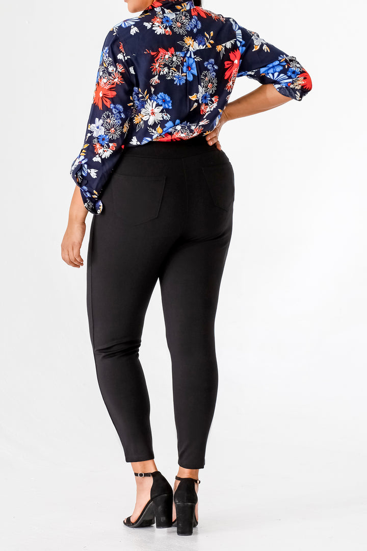 Bella Slim-Her Seam Front Pull-On Leggings - INTROclothing