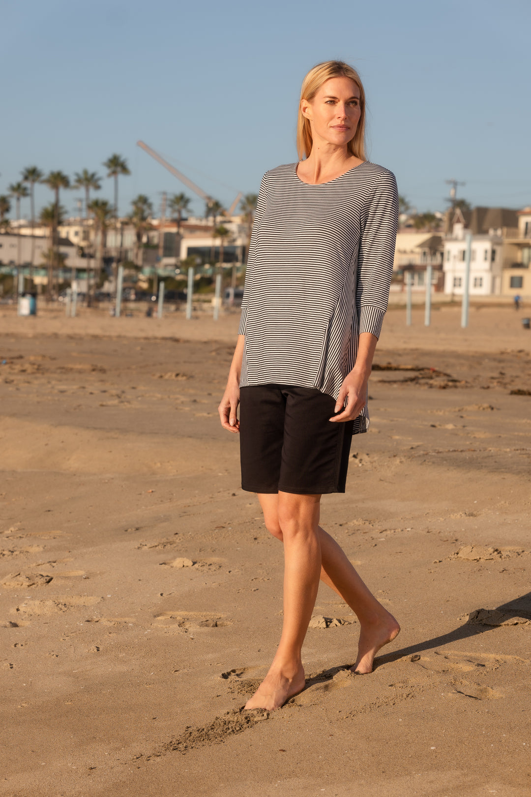 Striped High-Low Legging Tee
