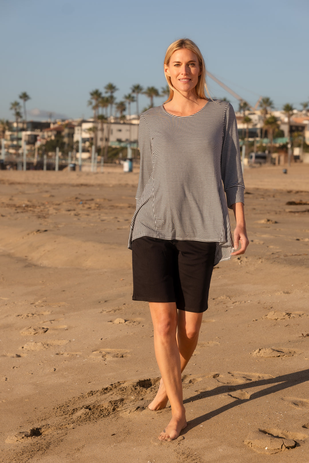 Striped High-Low Legging Tee