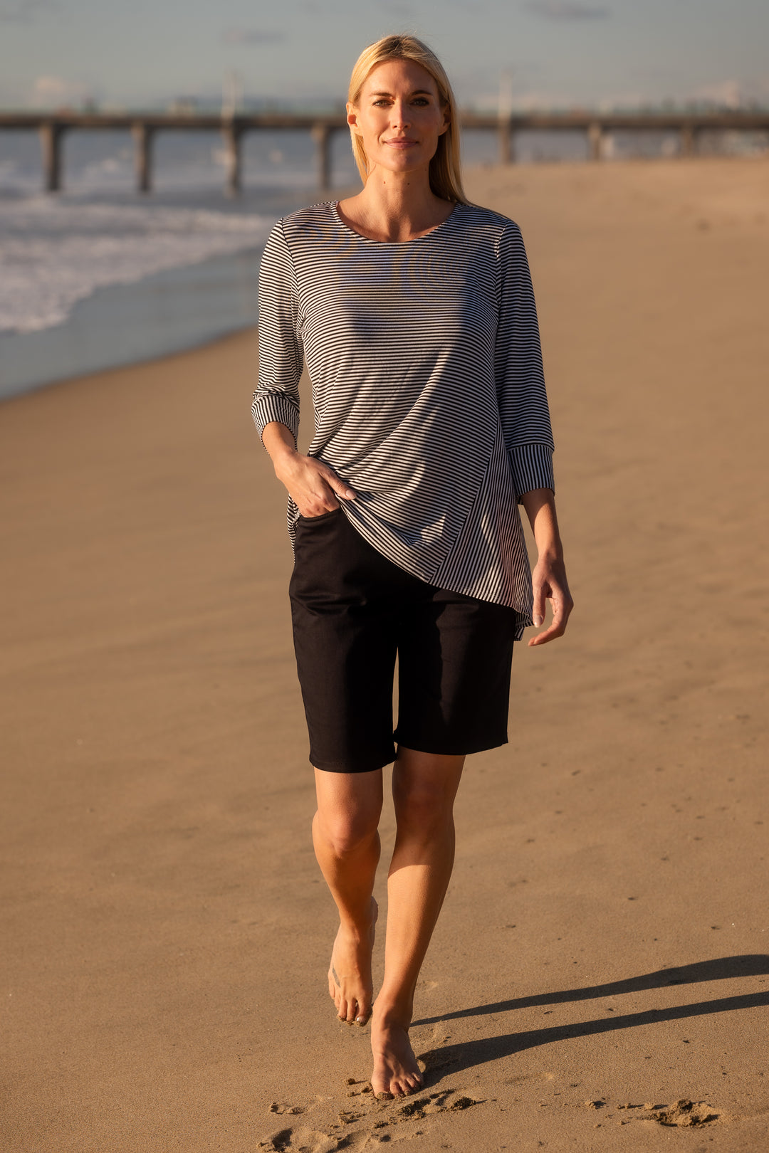 Striped High-Low Legging Tee