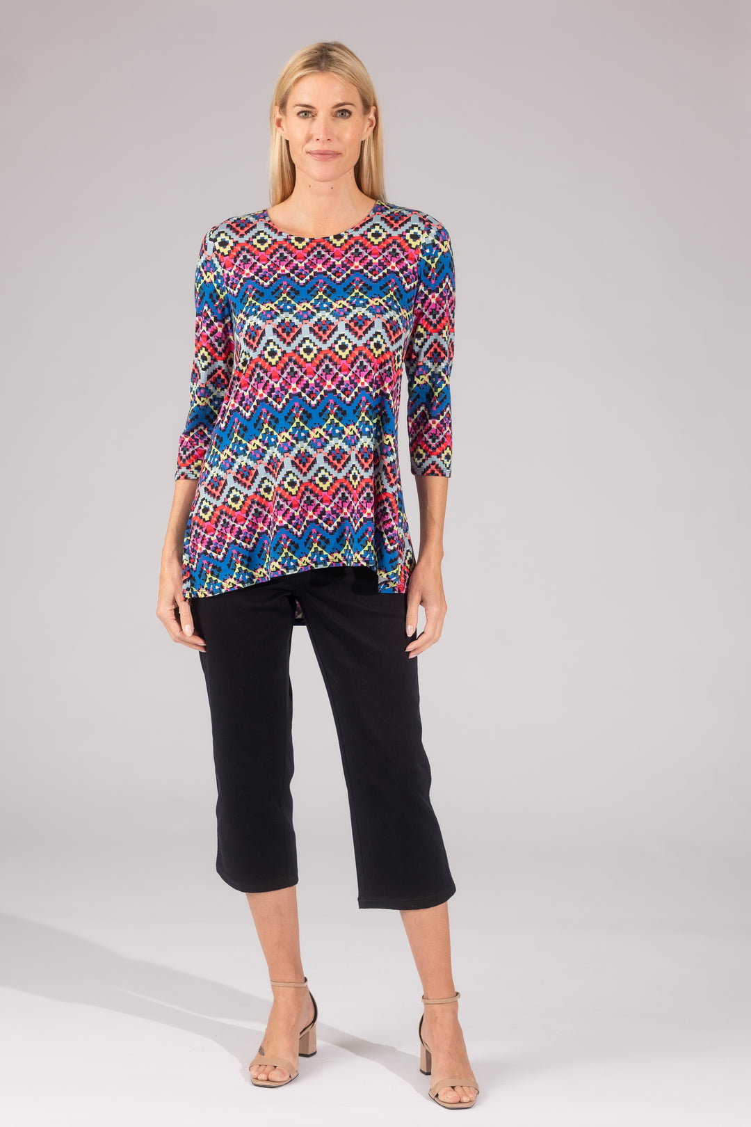 Printed Pleat Back High-Low Legging Tee