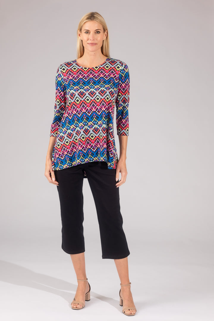Printed Pleat Back High-Low Legging Tee