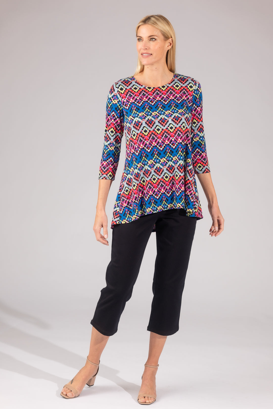Printed Pleat Back High-Low Legging Tee