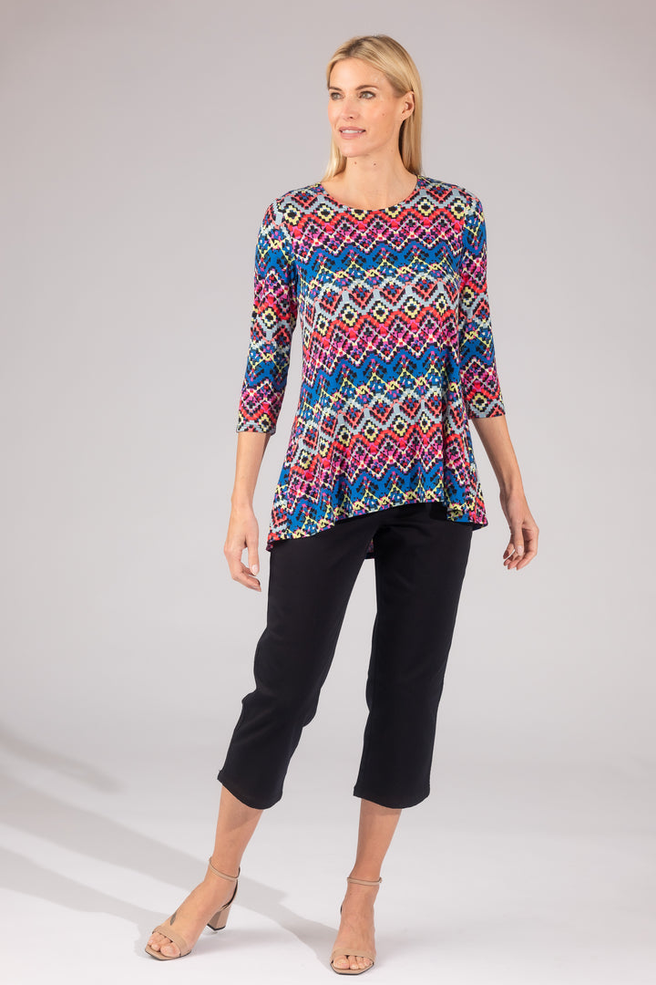 Printed Pleat Back High-Low Legging Tee