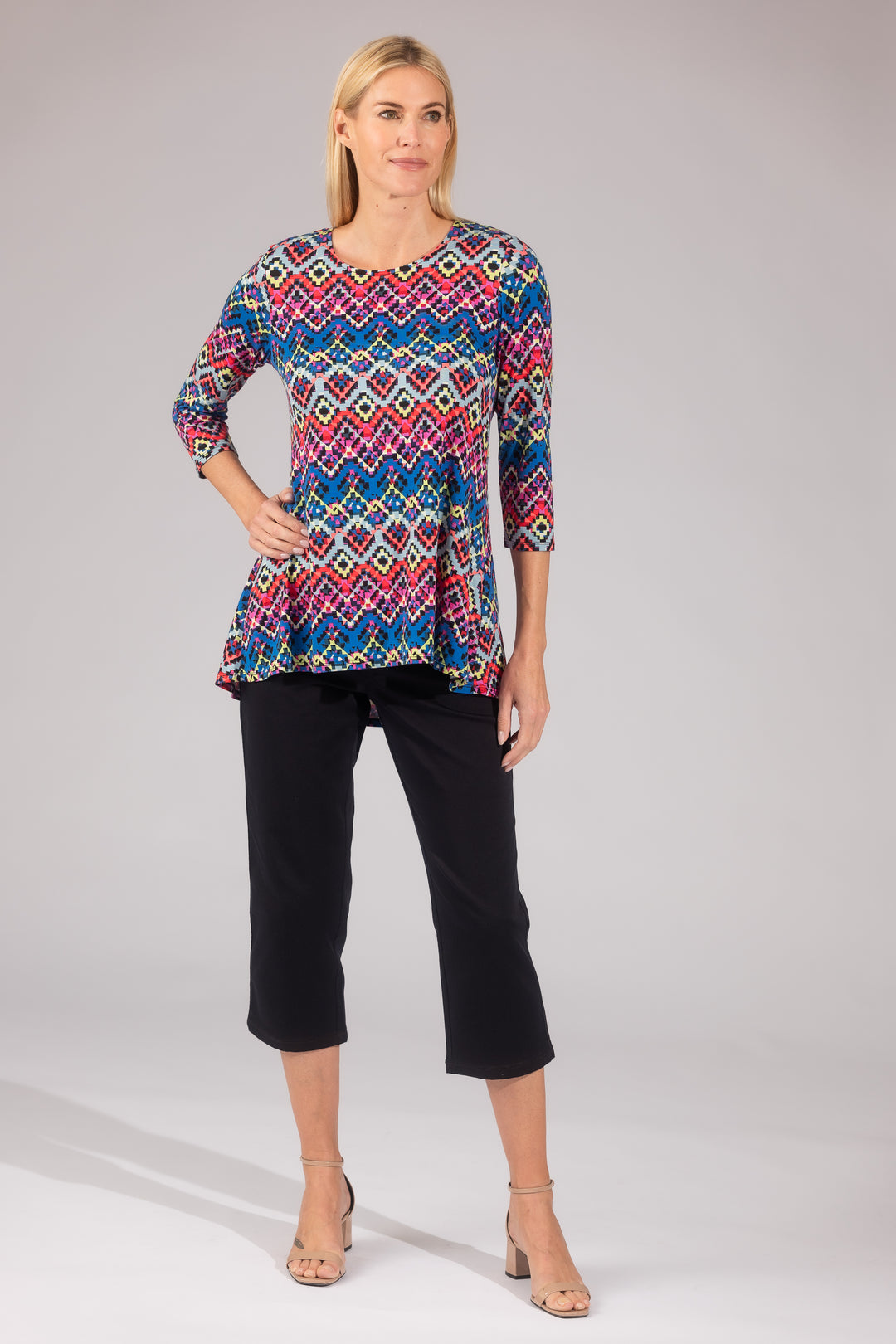 Printed Pleat Back High-Low Legging Tee