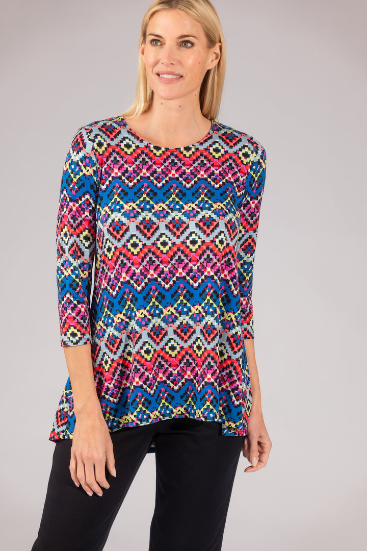 Printed Pleat Back High-Low Legging Tee