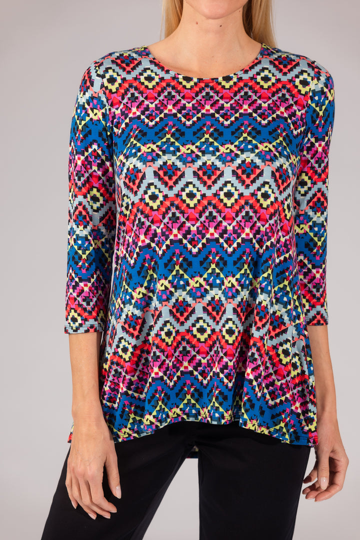 Printed Pleat Back High-Low Legging Tee