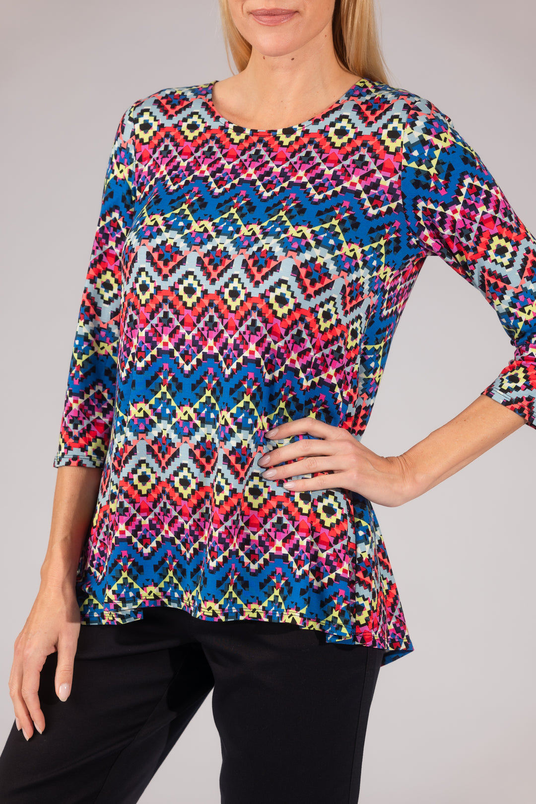 Printed Pleat Back High-Low Legging Tee