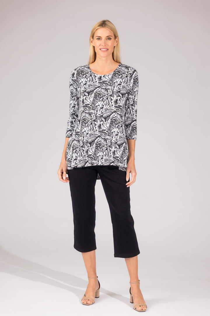 Printed Pleat Back High-Low Legging Tee
