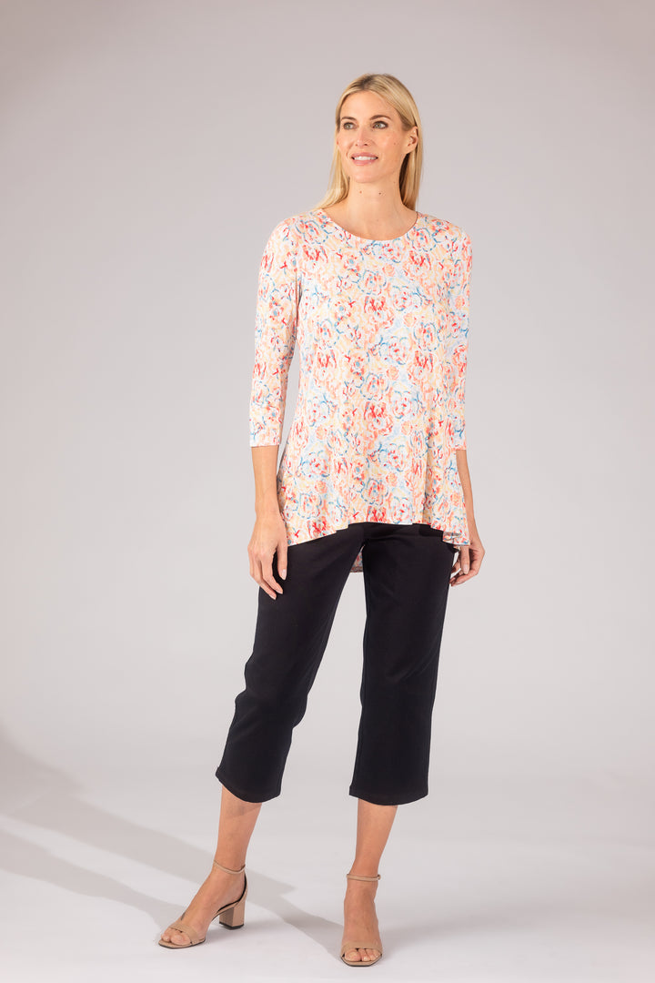 Printed Pleat Back High-Low Legging Tee