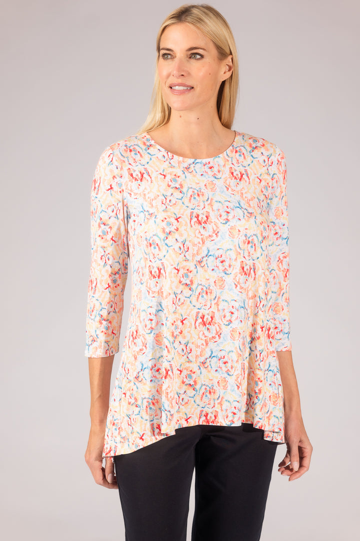 Printed Pleat Back High-Low Legging Tee