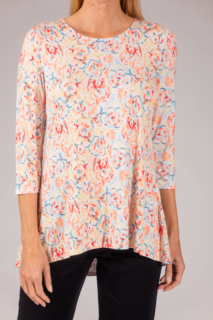 Printed Pleat Back High-Low Legging Tee
