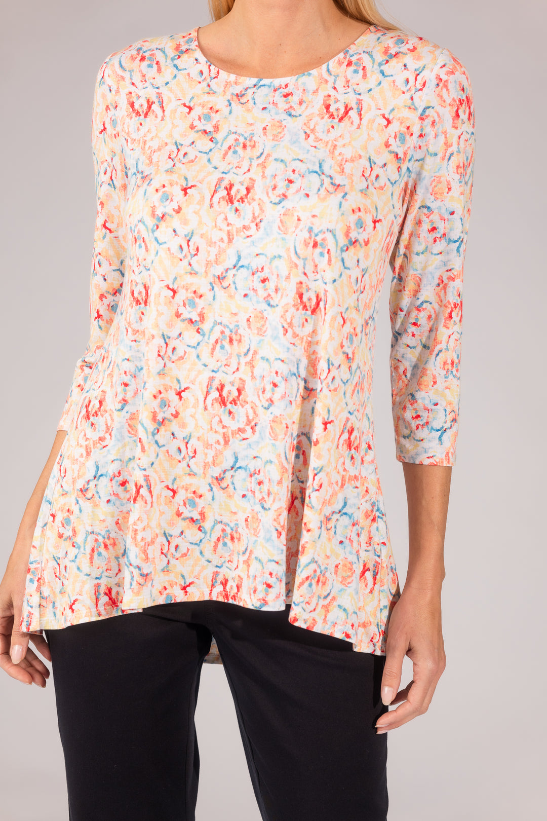 Printed Pleat Back High-Low Legging Tee