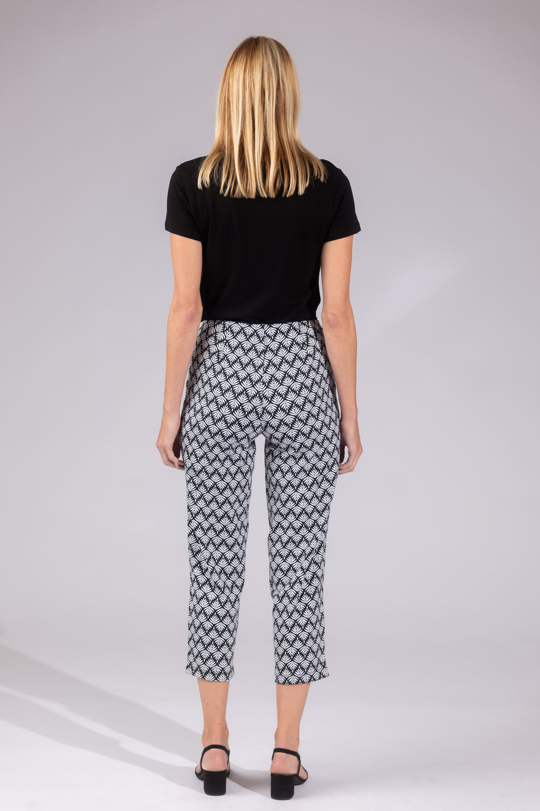 Laura Printed Stretch Ponte Slim Straight Pants