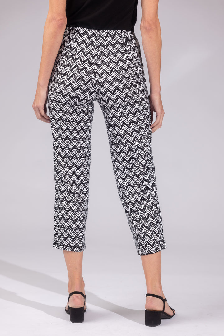 Laura Printed Stretch Ponte Slim Straight Pants