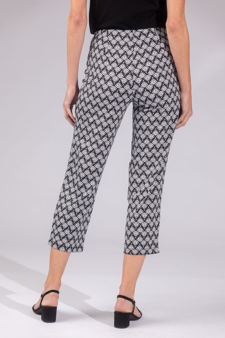 Laura Printed Stretch Ponte Slim Straight Pants