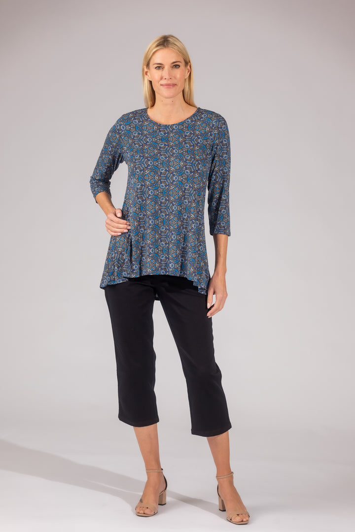 Printed Pleat Back High-Low Legging Tee