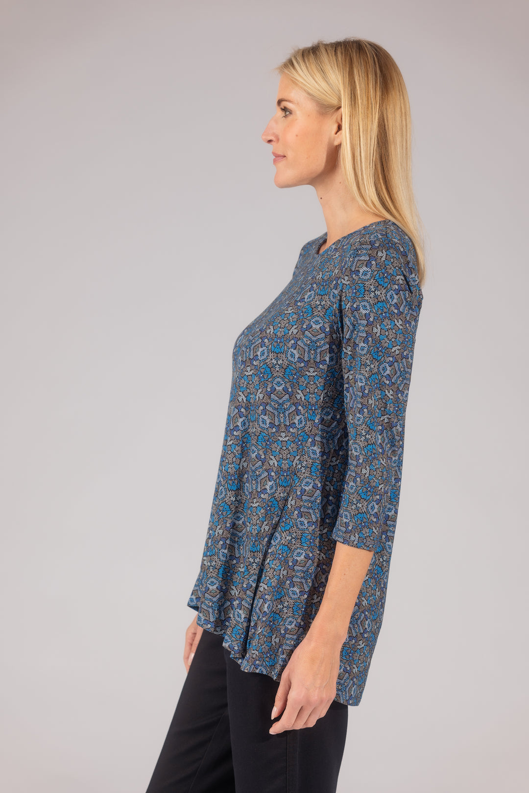 Printed Pleat Back High-Low Legging Tee