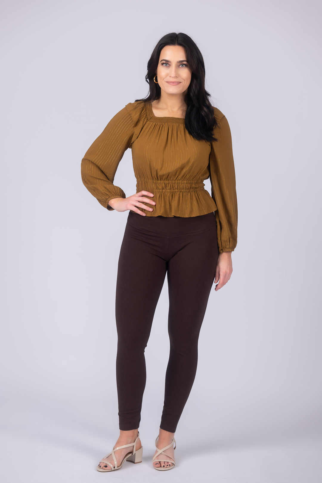 Intro Love The Fit Women's Blue Knit Corduroy Leggings Tummy Control Large  #1441 - $21 - From Tana