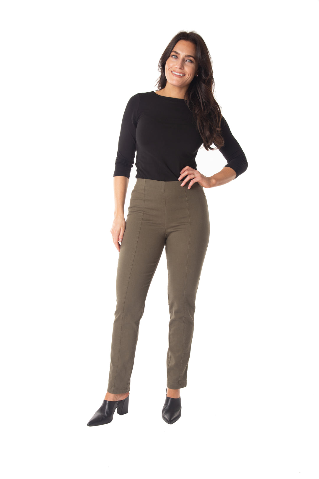 Laura Stretch Ponte Slim Straight Pants